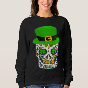 Sugar Skull Saint Patricks Day Of Dead Lucky Hallo Sweatshirt