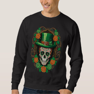 Sugar Skull Saint Patricks Day of Dead Sweatshirt