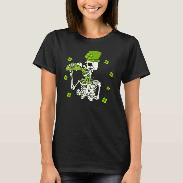 Sugar Skull Saint Patricks Day of Dead T-Shirt (Front)