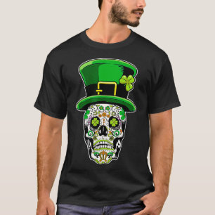 Sugar Skull Saint Patricks Day of Dead T-Shirt