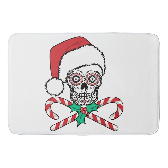 Sugar Skull Santa Bath Mat (Front)