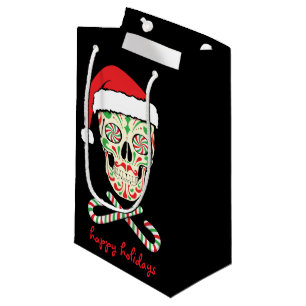 sugar skull santa customisable small gift bag