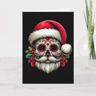 Sugar Skull Santa Mexico Calavera Xmas Dia De Los  Card