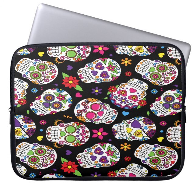 Sugar skull Scary and bloodcurdling intimidating Laptop Sleeve (Front)