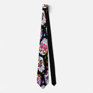 Sugar skull Scary and bloodcurdling intimidating Tie