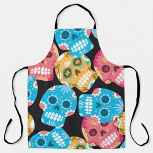 Sugar skull, seamless festive background. apron