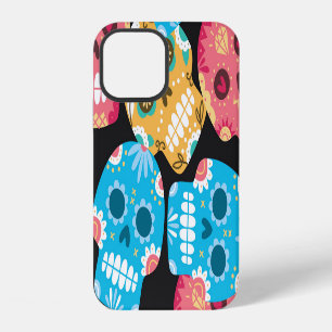 Sugar skull, seamless festive background. iPhone 12 case