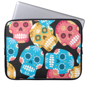 Sugar skull, seamless festive background. laptop sleeve