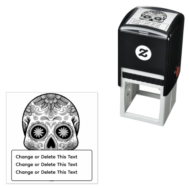 Sugar Skull Self-inking Stamp (In Situ)