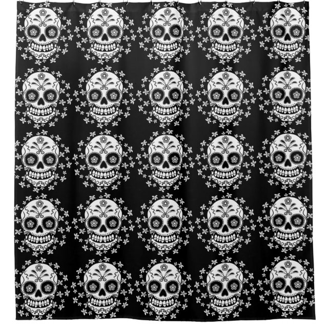 Sugar Skull Shower Curtain (Front)