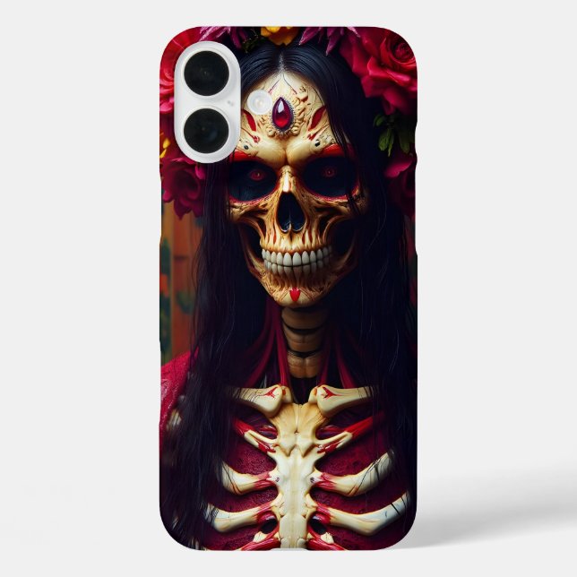 Sugar Skull Skeleton Day of Dead Mexican Art Gift Case-Mate iPhone Case (Back)
