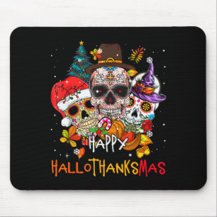 Sugar-skull Skeleton Halloween Xmas Happy Hallotha Mouse Pad