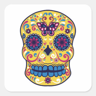 SUGAR SKULL SQUARE STICKER