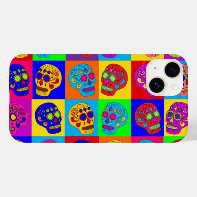 Sugar Skull Squares Case-Mate iPhone Case (Back (Horizontal))