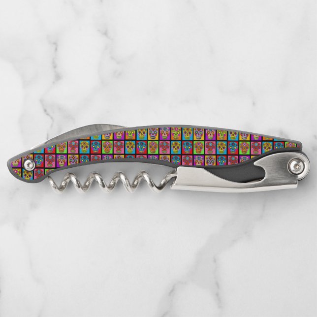 Sugar Skull Squares Corkscrew (Back)