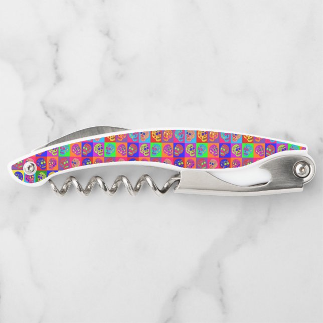 Sugar Skull Squares Corkscrew (Back)