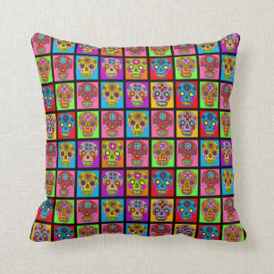 Sugar Skull Squares Cushion