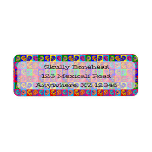 Sugar Skull Squares Return Address Label