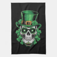 Sugar Skull St Patrick Day Lucky Shamrock