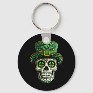 Sugar Skull St Patrick Day Of The Government Key Ring