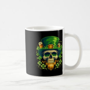 Sugar Skull St Patricks Day Irish Skull Leprechaun Coffee Mug
