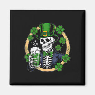 Sugar Skull St Patricks Day Men Women Funny Beer D Magnet