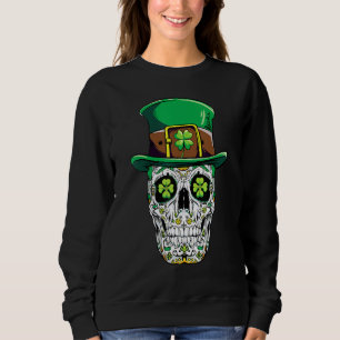 Sugar Skull St Patricks Day Of The Dead Women Men Sweatshirt