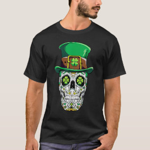 Sugar Skull St Patricks Day Of The Dead Women Men  T-Shirt