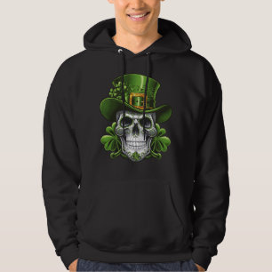 Sugar Skull St Patrick's Day Shamrock Hoodie
