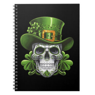 Sugar Skull St Patrick's Day Shamrock Notebook