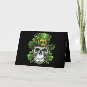 Sugar Skull St Patrick's Day Shamrock Thank You Card