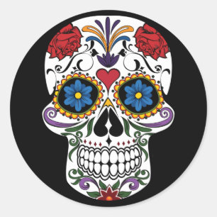 Sugar Skull Sticker Black-Day of The Dead