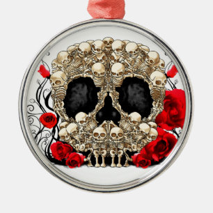 Sugar Skull - Tattoo Design Metal Tree Decoration