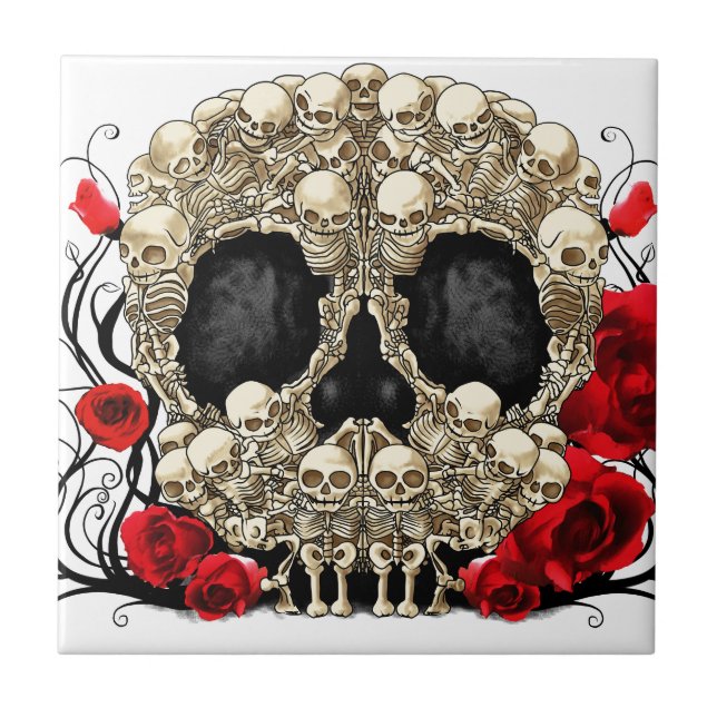 Sugar Skull - Tattoo Design Tile (Front)