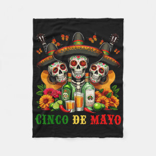 Sugar Skull Tequila Cinco De Mayo Mexican Fiesta C Fleece Blanket