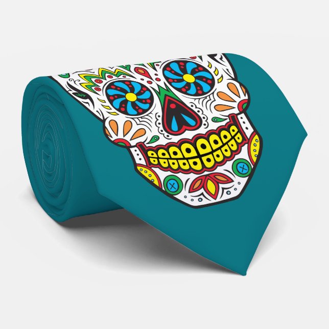 Sugar Skull Tie (Rolled)
