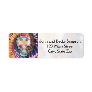 Sugar skull tie die colours beauty from within return address label