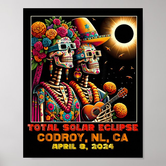 Sugar Skull Total Solar Eclipse Codroy Poster (Front)