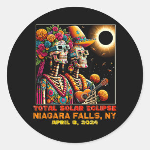 Sugar Skull Total Solar Eclipse Niagara Falls New Classic Round Sticker