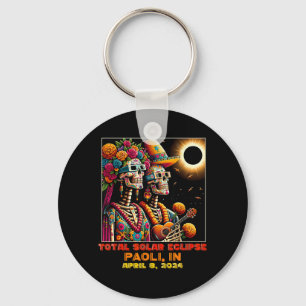 Sugar Skull Total Solar Eclipse Paoli Indiana Key Ring