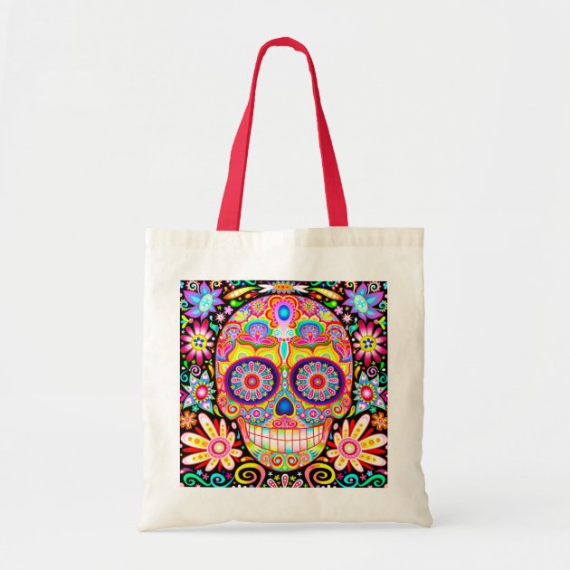 sugar skull tote bag