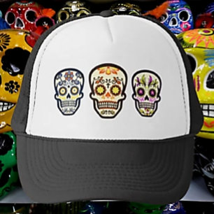 Sugar Skull Trio Trucker Hat