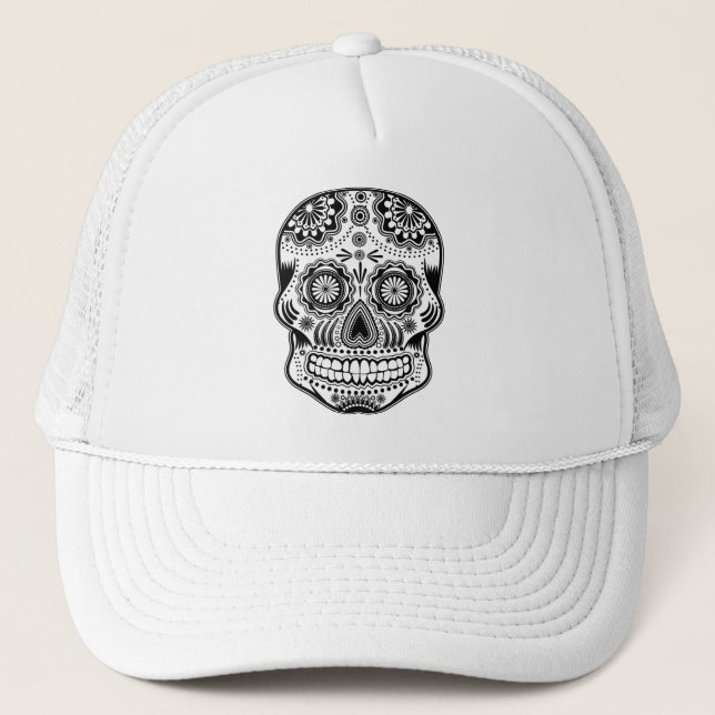 Sugar Skull Trucker Hat (Front)