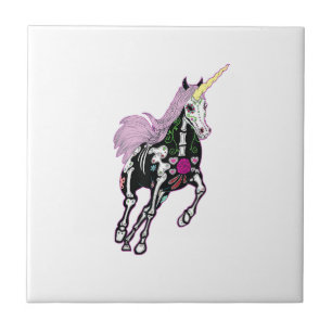 Sugar Skull Unicorn Day Of The Death T-Shirt Ceramic Tile