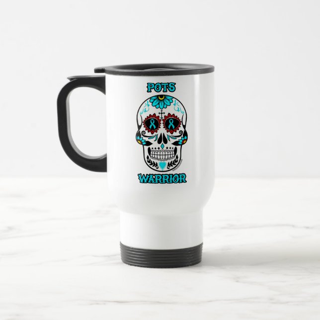 Sugar Skull/Warrior...POTS Travel Mug (Left)