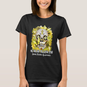 Sugar Skull We Wear Yellow For Spina Bifida Awaren T-Shirt