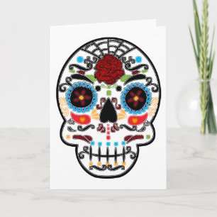 Sugar Skull Wedding Thank You Fold Card