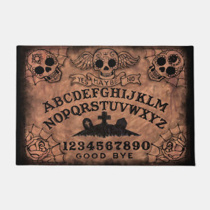 Sugar Skull Witch Board Door Mat