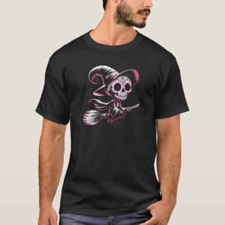 Sugar Skull Witch Halloween T-Shirt
