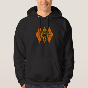 Sugar Skull With Argyle Background Creepy Hoodie